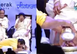 Sonu Nigam washed Asha Bhosle feet, Sonu Nigam asha bhosle feet